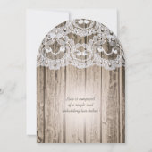 Romantic Barn Wood en Lace Elegant Wedding Kaart (Achterkant)