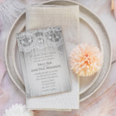 Romantic Barn Wood en Lace Elegant Wedding Kaart