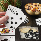 Romantic Barn Wood Gold Black Damask Pokerkaarten (Insitu)
