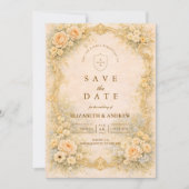 Romantic Baroque Garden Wedding Save The Date (Voorkant)
