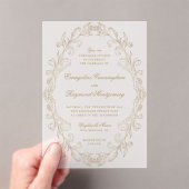 Romantic Baroque Ornate Frame Wedding Acryl Uitnodigingen (Insitu (Draagbaar))