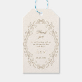 Romantic Baroque Ornate Frame Wedding Cadeaulabel