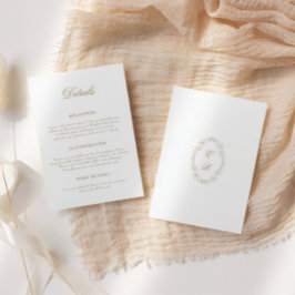 Romantic Baroque Ornate Frame Wedding Details Informatiekaartje