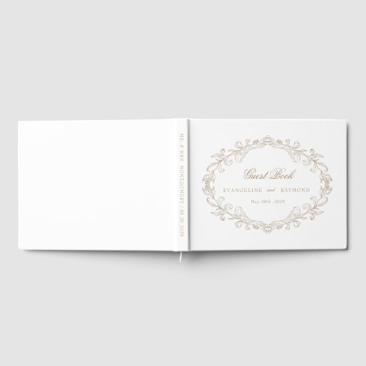 Romantic Baroque Ornate Frame Wedding Gastenboek (Volledig)