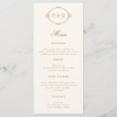 Romantic Baroque Ornate Frame Wedding Invitation Menu (Voorkant)