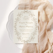 Romantic Baroque Ornate Frame Wedding Kaart
