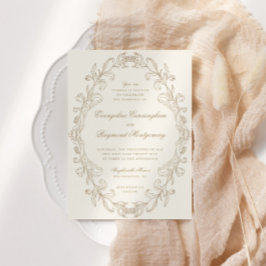 Romantic Baroque Ornate Frame Wedding Kaart