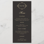 Romantic Baroque Ornate Frame Wedding Menu Card (Voorkant)