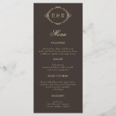 Romantic Baroque Ornate Frame Wedding Menu Card (Voorkant)