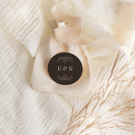 Romantic Baroque Ornate Frame Wedding Ronde Sticker