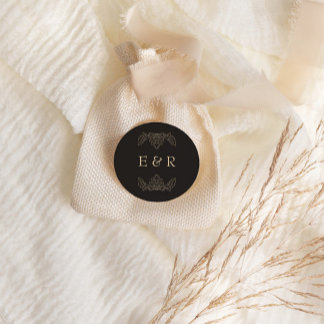 Romantic Baroque Ornate Frame Wedding Ronde Sticker