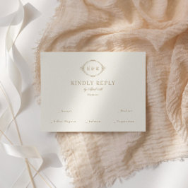 Romantic Baroque Ornate Frame Wedding RSVP Kaartje