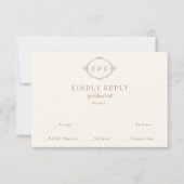 Romantic Baroque Ornate Frame Wedding RSVP Kaartje (Voorkant)