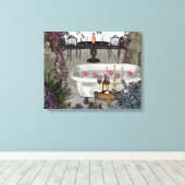 Romantic Bathroom Wall Verpakt Canvas (Insitu (Houten vloer))