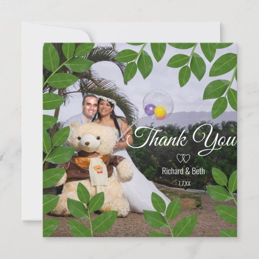 Romantic Bay Leaves Bedankt voor je bruiloft (Voorkant)