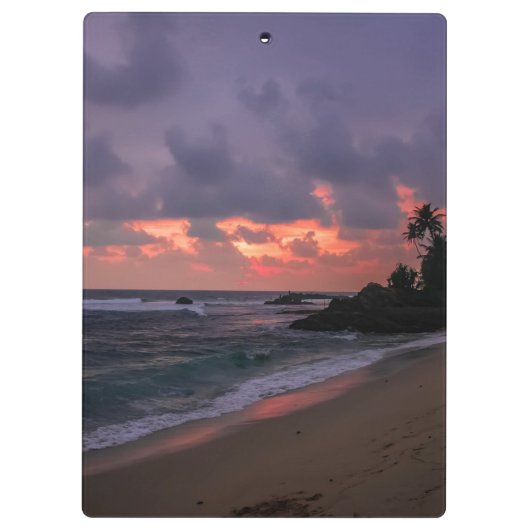 Romantic Beach at Dusk Klembord (Achterkant)