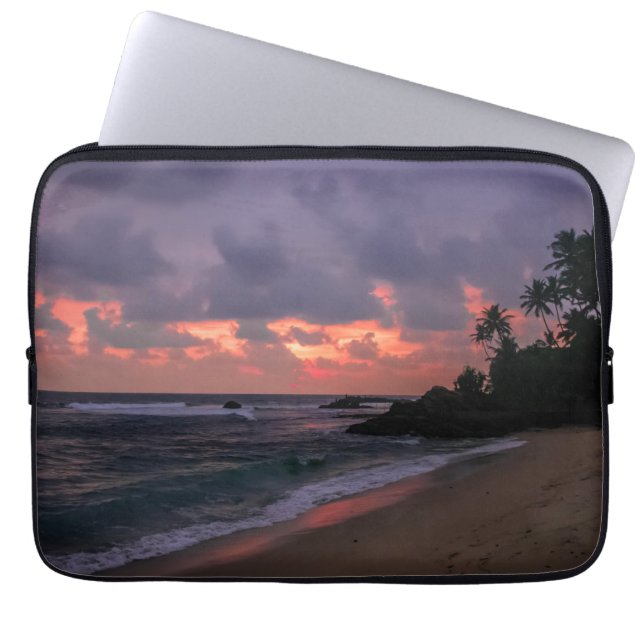 Romantic Beach at Dusk Laptop Sleeve (Voorkant)