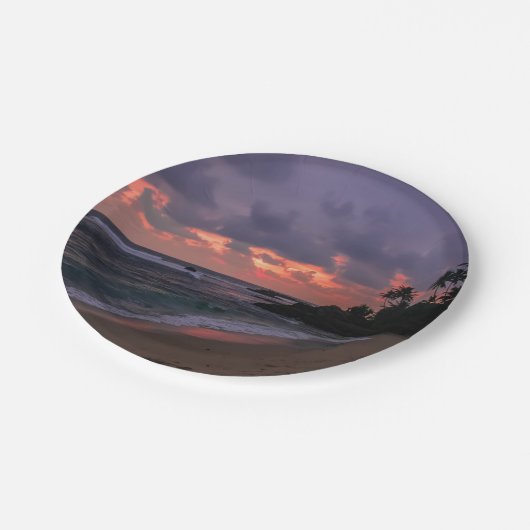 Romantic Beach at Dusk Papieren Bordje (Gekanteld)