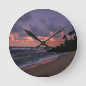Romantic Beach at Dusk Ronde Klok (Voorkant)