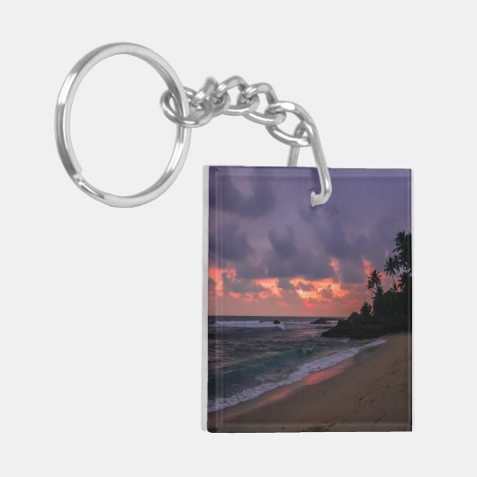 Romantic Beach at Dusk Sleutelhanger (Voorkant Links)