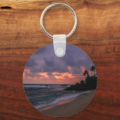 Romantic Beach at Dusk Sleutelhanger (Achterkant)