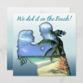 Romantic Beach Couping Weddenschappen Kaart (Voorkant / Achterkant)