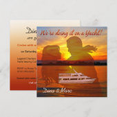 Romantic Beach Couple Nautical Yacht Weddenschap Kaart (Voorkant / Achterkant)