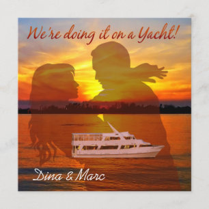 Romantic Beach Couple Nautical Yacht Weddenschap Kaart