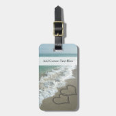 Romantic Beach Hearts Bagagelabel (Voorkant verticaal)