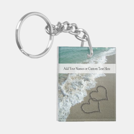Romantic Beach Hearts Sleutelhanger (Voorkant Links)