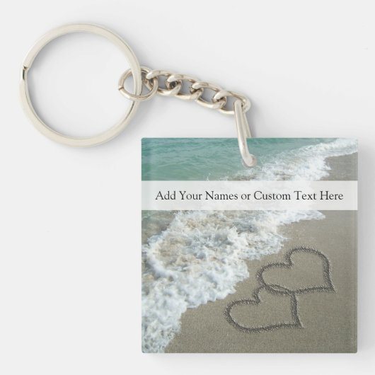 Romantic Beach Hearts Sleutelhanger (Voorkant)