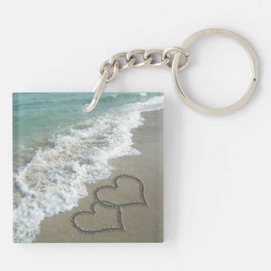 Romantic Beach Hearts Sleutelhanger (Achterkant)