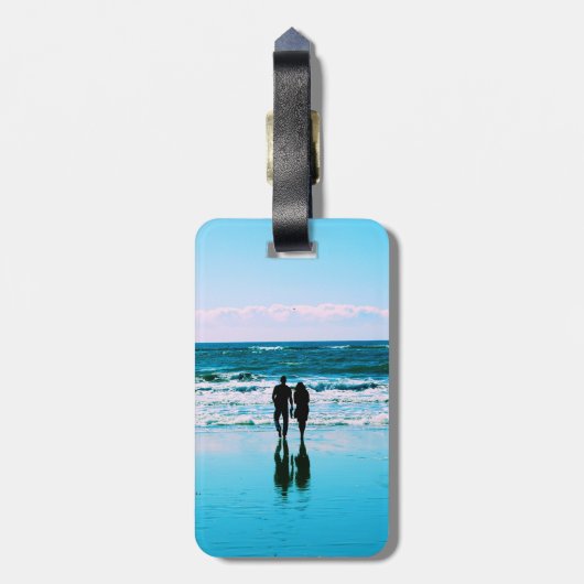 Romantic Beach Stroll Bagagelabel (Achterkant verticaal)
