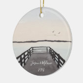 Romantic Beach Sunset Keramisch Ornament (Links)