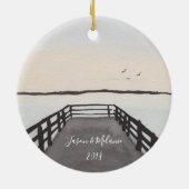 Romantic Beach Sunset Keramisch Ornament (Achterkant)