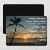 Romantic Beach Sunset Weddenschap Kaart (Voorkant / Achterkant)