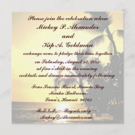 Romantic Beach Wedding Celebration Kaart