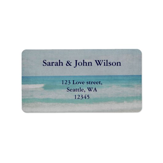Romantic Beach Wedding Invitations Etiket (Voorkant)