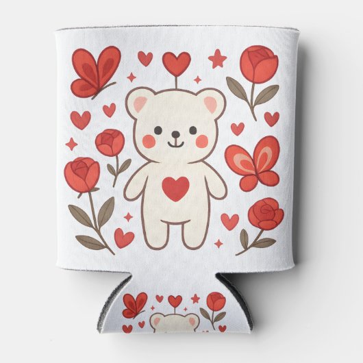 Romantic Bear Heart Can Cooler (Voorkant)