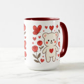 Romantic Bear Heart Ceramic Mug Mok (Voorkant rechts)