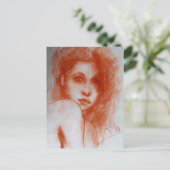 ROMANTIC BEAUTY/Vrouw portret Sepia Brown Briefkaart (Staand voorkant)