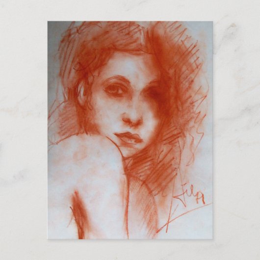 ROMANTIC BEAUTY/Vrouw portret Sepia Brown Briefkaart (Voorkant)