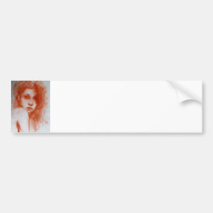 ROMANTIC BEAUTY/Vrouw portret Sepia Brown Bumpersticker