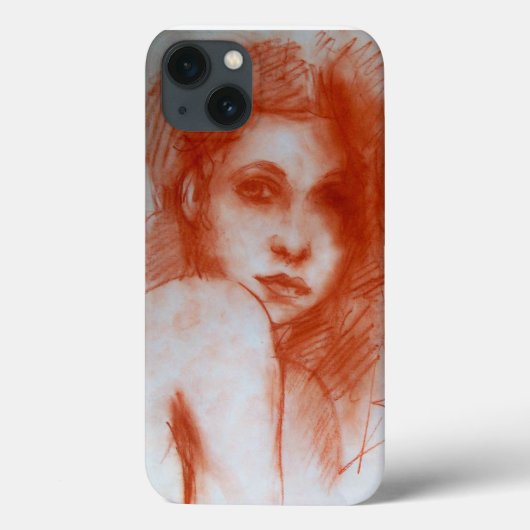 ROMANTIC BEAUTY/Vrouw portret Sepia Brown Case-Mate iPhone Case (Achterkant)