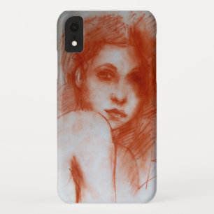 ROMANTIC BEAUTY/Vrouw portret Sepia Brown iPhone XR Hoesje