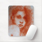 ROMANTIC BEAUTY/Vrouw portret Sepia Brown Muismat (Met muis)