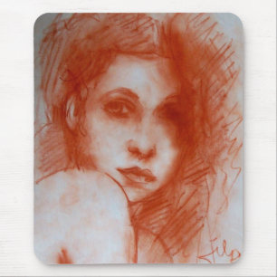 ROMANTIC BEAUTY/Vrouw portret Sepia Brown Muismat