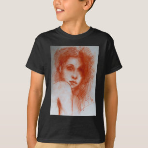 ROMANTIC BEAUTY/Vrouw portret Sepia Brown T-shirt