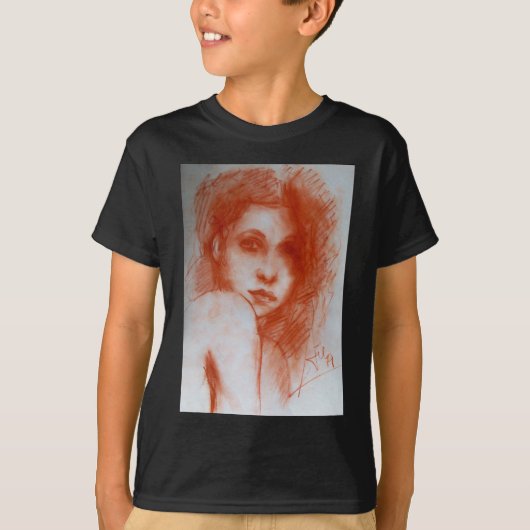 ROMANTIC BEAUTY/Vrouw portret Sepia Brown T-shirt (Voorkant)