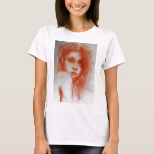 ROMANTIC BEAUTY/Vrouw portret Sepia Brown T-shirt